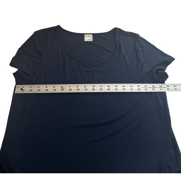 Soma Womens Navy Blue Short Sleeve Casual Everyday Minimalist Top, Size Large - Picture 6 of 7